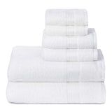 1 x RAW Customer Returns GLAMBURG Ultra Soft 6-Pack Cotton Towel Set, Includes 2 Oversized Bath Towels 70 x 140 cm, 2 Hand Towels 40 x 60 cm and 2 Washcloths 30 x 30 cm, White - RRP €19.81