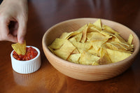 1 x RAW Customer Returns EFO bowl wood - bowl wood - rustic wooden bowl - serving bowl size 24 cm - RRP €24.39