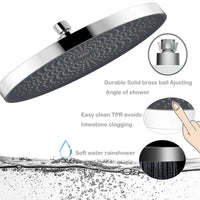 1 x RAW Customer Returns Krobec new design shower head, shower head rain shower, round shower head diameter 260 mm, premium shower set massage shower for spa chrome  - RRP €42.99