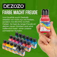 1 x RAW Customer Returns dezozo fabric paints textile paints Set of 18x80ml Machine washable Ideal for fabric paints Washable children s textile paint - RRP €25.1