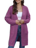 1 x RAW Customer Returns JUOIANTANG Women s Long Chunky Knit Cardigan, Warm Knitted Cardigan S-3XL, Purple , L - RRP €24.0