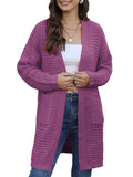 1 x RAW Customer Returns JUOIANTANG Women s Long Chunky Knit Cardigan, Warm Knitted Cardigan S-3XL, Purple , L - RRP €24.0