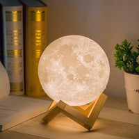 1 x RAW Customer Returns Mydethun Mother s Day Gift Moon Lamp 3D Moonlight 15cm with Wooden Stand Touch Control and USB Rechargeable White Yellow Gifts for Women Girls Mother Home Decoration - RRP €28.22