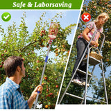 6 x Brand New 1.6m apple picker, fruit picker with telescopic handle, cherry picker with telescopic pole made of stainless steel and basket, picking aid easy to assemble - RRP €144.0