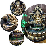 1 x RAW Customer Returns Ganesha Statues Water Fountain Indoor, Elephant Buddah Statute Tabletop Fountain with Roller Ball, Zen Fountain for Home Office Bedroom Desk Decoration Style 2  - RRP €40.33