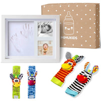 1 x RAW Customer Returns MIMUKIDS Frame Footprints Baby with Rattles Baby s Feet and Hands - Gift Baby Original footprint frame baby with toys for hand and feet are the best original gifts for newborns - RRP €25.97