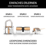 1 x RAW Customer Returns Meistergut THE ORIGINAL XXL professional lock picking set with German picture instructions 24 pieces - lock pick set with 3 transparent practice locks - lock picking kit for beginners professionals black  - RRP €10.57