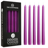 1 x RAW Customer Returns Deco Express stick candles white, gold, silver or colorful, pack of 6, 10, 15 or 50, long burning time 8 hours, unscented purple, set of 15  - RRP €14.99