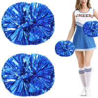 1 x RAW Customer Returns Niuhong 2 Pcs Metal Foil Cheerleading Pom Poms Dancing Games Double Pompoms With Handles Metallic Cheerleader Pompoms Kids Team Hand Flowers Dance Party Sports Competition Adult Cheer Ball Blue  - RRP €15.82