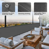 1 x RAW Customer Returns Cool Area PES Screen for Balcony Garden Opaque Privacy Protection, UV Protection, Wind Resistant, with Cable Ties, 90x600 cm, Anthracite - RRP €23.59