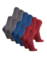 1 x RAW Customer Returns DANISH ENDURANCE 6 pairs of Classic Soft Socks for Men Women Multi-coloured 2x Grey, 2x Blue, 2x Wine Red , 39-42  - RRP €32.47