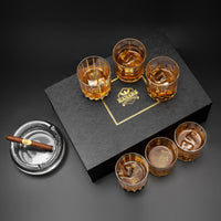 4 x Brand New KANARS Whiskey Glasses Set, Lead-Free Crystal Whiskey Glass, Unique Gift Ideas for Dad Boyfriend Husband Grandpa, Stylish Gift Box, Set of 6 Mixed 3 Styles, 300 ml - RRP €180.96