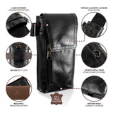 1 x RAW Customer Returns moonster Cell Phone Belt Bag Men Leather Cell Phone Belt Bag Made of Genuine Buffalo Leather 19 cm x 8 cm Cell Phone Belt Bag Leather Men for Large Smartphones Safe Durable Leather Belt Bag - RRP €26.95