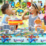 10 x Brand New 52PCS party tableware, party tableware children s birthday, party tableware set, paper tableware set, party tableware school enrollment, school enrollment plates, birthday plates, party tableware - RRP €176.4