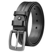 2 x Brand New quipuda leather belt men s black, Italy genuine leather, solid belt men s leather for men s jeans - RRP €55.2