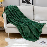 1 x RAW Customer Returns MIULEE Cuddly Blanket Fleece Blanket Flannel Blanket Solid Color Living Room Blankets Couch Blanket Fluffy Throw Microfiber Bedspread Sofa Blanket Blanket For Bed Sofa Bedroom Office 65x82Inch 170x210cm Dark Green - RRP €33.99