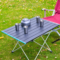 1 x RAW Customer Returns Porssaut Folding Camping Table Aluminum Alloy Picnic Table Portable Folding Beach Table Lightweight Side Table Outdoor Folding Table - RRP €22.8