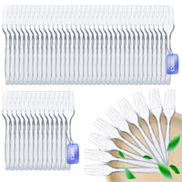 1 x RAW Customer Returns 200 pieces plastic forks, plastic cutlery, cake forks, reusable robust plastic forks, party cutlery reusable, forks - RRP €14.18