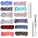 1 x Brand New DSLSQD 12 color paracord, paracord bracelet set, 550 paracord set, paracord rope multifunction 4 mm, nylon ropes tent rope with sewing needles, for DIY handmade weave lanyard key chain dog collar - RRP €36.0