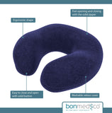 5 x Brand New bonmedico travel pillow neck pillow for plane, car, train travel, relaxation - neck pillow for adults - memory foam cooling gel - neck support pillow with velor cover - RRP €99.1