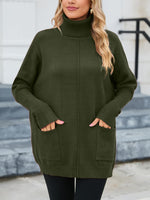 1 x Brand New Famulily Casual Knitted Sweater Long Ladies Warm Cute Women Sweater Winter Army Green L - RRP €40.12