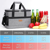 1 x RAW Customer Returns Lifewit 20L Cooler Bag Large Foldable Cooler Basket Cooler Box Insulated Bag Thermal Bag Picnic Bag for Food Transport, Cooler Box for Camping Beach BBQ Picnic Hiking Shopping, Gray - RRP €29.74