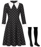 1 x RAW Customer Returns Mrsclaus Wednesday costume for women for Addams Family dress black with knee socks evening dresses girls carnival theme party costume C004S - RRP €27.22