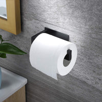 1 x RAW Customer Returns ZUNTO Stainless Steel Toilet Paper Holder, Self Adhesive Toilet Paper Holder for Bathroom and Toilet, Black - RRP €24.0