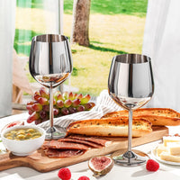 1 x RAW Customer Returns WOTOR stainless steel wine glasses set of 4, 540 ml camping wine glasses unbreakable, robust and portable metal goblets, suitable for outdoor, pool, travel silver  - RRP €37.37