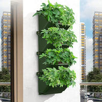 1 x Brand New CEIEVER Vertical Plant Wall Hanging Vertical Garden Plant Wall with 4 Pockets Wall Mounted Plant Bag for Yard Garden Balcony Home Decor - RRP €53.99