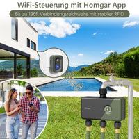 1 x RAW Customer Returns Diivoo irrigation computer WLAN 3 outputs with 60M RFID technology, smart timer irrigation with app, Alexa voice control, 6 irrigation plans, automatic irrigation timer for garden - RRP €99.99