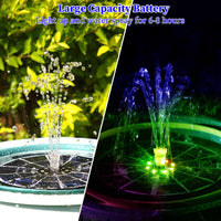 1 x RAW Customer Returns AISITIN Solar Fountain 3.5W Upgrade Tempered Glass Colorful LED Solar Pond Pump with Adjustable Support Rod, Round Solar Fountain with 19 Fountain Styles for Garden Pond, Bird Bath, DIY Water Feature - RRP €30.24