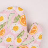 1 x Brand New AMANDA RAYE 100 Cotton Print Oven Mitt 7.5 x 13 and Pot Holder 8 x 8 Set for Thanksgiving - RRP €22.8