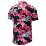 1 x RAW Customer Returns JKLPOLQ Men s Hawaiian Shirt Floral Casual Short Sleeve Summer Shirts Hawaii Beach Print Shirt for Vacation Red, XXL  - RRP €23.8