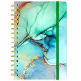 1 x RAW Customer Returns Huamxe Spiral Notebook, Marble Hardcover, 5.7 x 8.4 inch, 160 Pages Thick Paper, Lined Diary for Women Men, Cute College Ruled Notebook for Journaling Writing Work Green - RRP €10.99