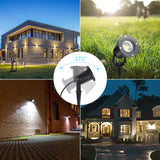 3 x RAW Customer Returns Pack of 4 5W LED GU10 garden spotlights LED spotlights with ground spike AC85-265V with 40CM power cable, waterproof lamp outside, warm white 3000K, round for garden, terrace, stairs, garage, including LED light bulb - RRP €131.97