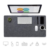 1 x RAW Customer Returns Lucky Sign - Felt Desk Pad with Non-slip Coating Desk Mat for Office and Home Use, 40x80cm - Dark Gray - RRP €18.99