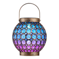 1 x RAW Customer Returns TERESA S COLLECTIONS Outdoor garden decoration, solar lantern for outdoor use, rust blue gradient color hanging solar lamp, solar lights for outdoor use, flame effect garden decoration, gifts for women - RRP €29.99