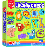 1 x RAW Customer Returns KRAFUN Easy Safari and Animal Lacing Cards Set for Beginners, 10 Preschool Lacing Cards Projects for Kids to Make and Craft, Instructions Included, Lacing Cards for Toddlers, Fine Motor Skills - RRP €27.99