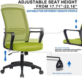 1 x RAW Customer Returns COMHOMA Office Chair Ergonomic Desk Chair Swivel Chair with Mesh Backrest Rocking Function Height Adjustable Green - RRP €30.0