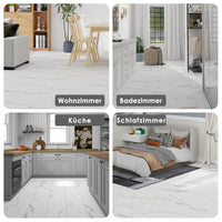 1 x RAW Customer Returns Mulgreat - PVC Flooring - Self-Adhesive Vinyl Tiles - Vinyl Flooring - Concrete Effect - Marble White - 60.96 cm x 30.48 cm x 1.5 mm - Thickness 1.5 mm - 2.23m 12 Tiles - RRP €39.31