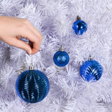 6 x Brand New Prextex Blue Christmas Baubles for Christmas Decorations - 36 Pieces Shatterproof Christmas Tree Ornaments with Hook - Christmas Tree Decorations Combo of 6 Styles in 3 Different Sizes  - RRP €94.8