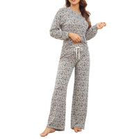 1 x Brand New ANGGREK Pajama Set Women s Pajamas Long Sleeve Lounge Sets Two-Piece Tops and Long Trousers Sleepwear with Pockets, Pattern 2, XXL - RRP €39.45