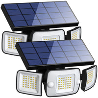 1 x RAW Customer Returns INTELAMP solar lights for outdoors with motion detector, 2 pieces solar lamps for outdoors, 6000 mAh, 108 LED, solar lamp for outdoors, ideal for patio, porch, garage, yard, IP65 waterproof - RRP €88.99