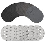 1 x RAW Customer Returns EEEKit Pack of 30 sandpaper 125 mm Velcro, 8 holes round sanding discs, grit 60 120 240 400 800 1200, wet and dry eccentric sander sandpaper for metal, wood, car - RRP €13.1