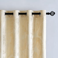 1 x RAW Customer Returns MIULEE Curtains Velvet with Gold Foil Leaves Pattern, 2 Pieces Cream Velvet Curtains with Eyelets, Each 225 cm High, Super Soft Velvet Curtain Opaque for Decoration Living Room Bedroom, Beautiful Velvet Curtain - RRP €38.3