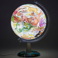 1 x Brand New EXERZ 30cm Illuminated Zodiac Art Globe - Illustrated Zodiac Region Map with Light-Up Feature - Rotating LED Globe, Cable Included. - RRP €29.99