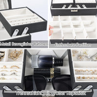 1 x RAW Customer Returns Dajasan jewelry box, jewelry storage, 4 levels jewelry box with 2 drawers, large jewelry box for rings, earrings, necklaces, watches, bracelets black  - RRP €39.31