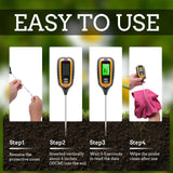 2 x RAW Customer Returns PNGOS soil moisture meter 4-in-1, soil moisture meter with measurement of light PH temperature humidity, suitable for PH value lawn in the farm, garden and greenhouse - RRP €33.6