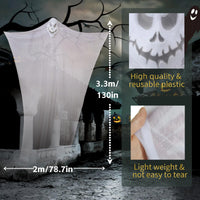 6 x Brand New Halloween Decorations Hanging Ghosts Outdoor, 3.3m Halloween Skeleton Ghost Decor, Large Halloween Decorations for Party Yard Garden Haunted House Hanging White  - RRP €122.4